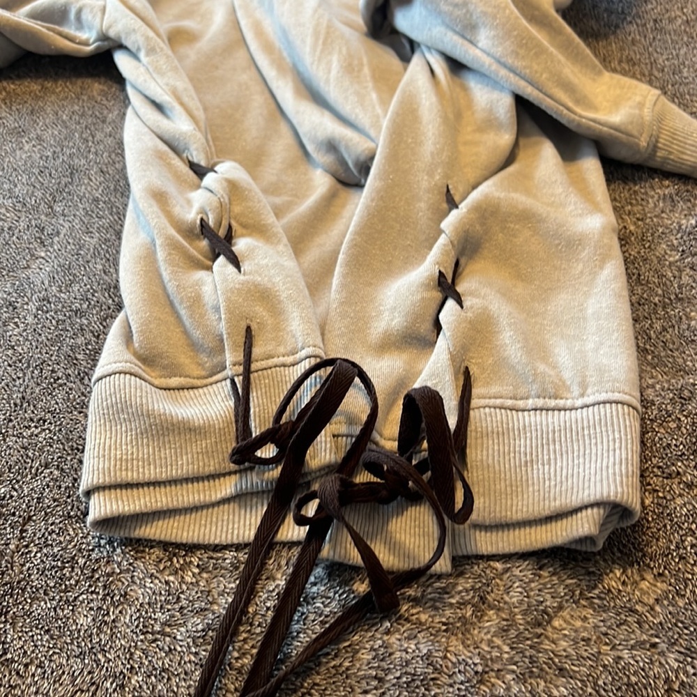 ❤️ grey hoodie with ties on the side - Picture 3 of 4